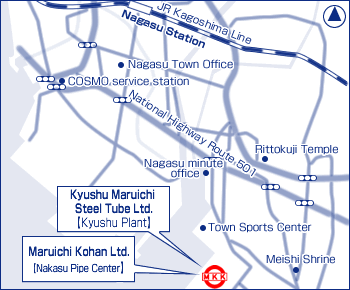 Head Office and Kyushu Plant map