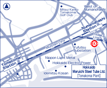 Head Office and Tomakomai Plant map